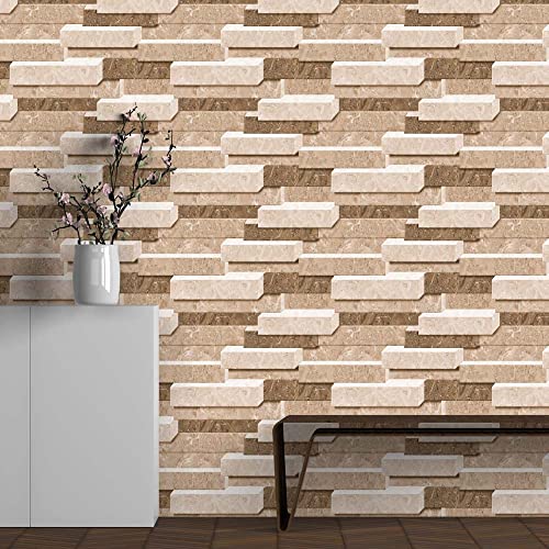 Image of DWELLSINDIA Stone Bricks Self Adhesive Wallpaper, Waterproof, Scratch Resistant, Laminated (41cm x 244cm, Multicolour)