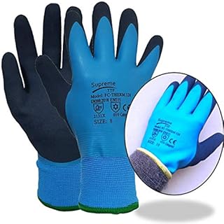5 Pairs Thermal Insulated Waterproof Winter Work Gloves Fully Latex Coated Cold Safety (XL)