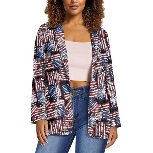 Novelty Women's Casual Blazers Long Sleeve Open Front Button Work Offic Blazer Jackets with Pockets3