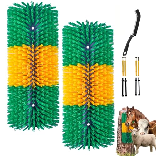 Livestock Scratching Brush Post for Cows, Horses, Goats