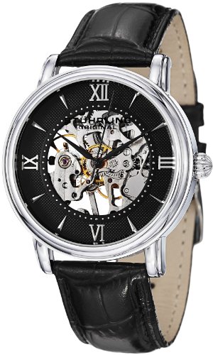 Stuhrling Original Men's 458G2.33151SET Classic Delphi Chamberlain Skeleton Black Dial Watch Set