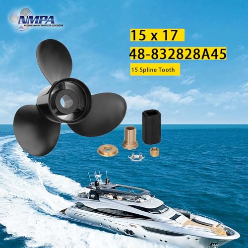 Image of VIF Boat Propeller Compatible with Mercury Mercruiser Alpha One /Bravo One Outboard Motors 135HP 150HP 175HP 200HP 225HP 250HP 300HP, 2&4-Stroke, Aluminum Propellers,15 Spline Tooth, Rh