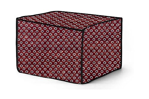 Image of The Furnishing Tree PVC Waterproof Microwave Oven Cover Compatible for Panasonic 20 L Solo NN-ST266BFDG Symmetric Pattern Red