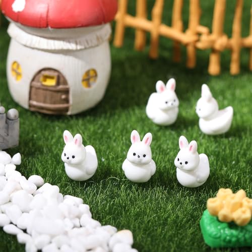 Image of 50 Pcs Rabbit Ducks Toy Figures, Mini Rabbit Resin Ducks Bulk, Tiny Rabbits Figurine Dress up Duck Toy for Party Favors (Rabbits)