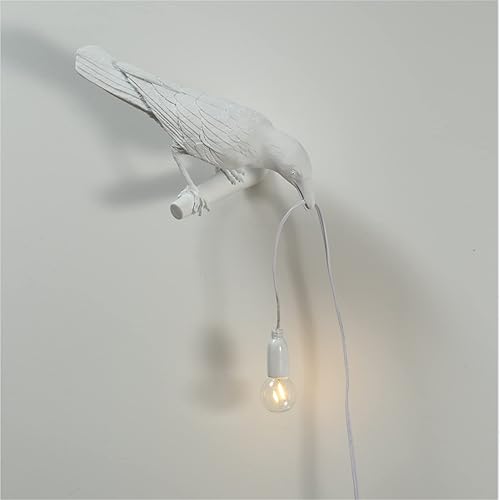 MAYOLA Lámparas de mesa de pájaros, lámpara de pared de resina de cuervo de escritorio para sala de estar, dormitorio, oficina, dormitorio