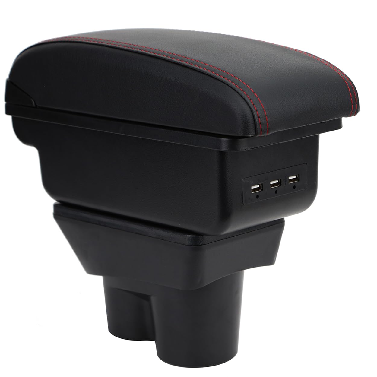 Accoudoir Centrale pour Opel Corsa E 2014-2018, Rangement Intégré, Cuir Noir, Facile à Installer, Accessoire Intérieur Voiture