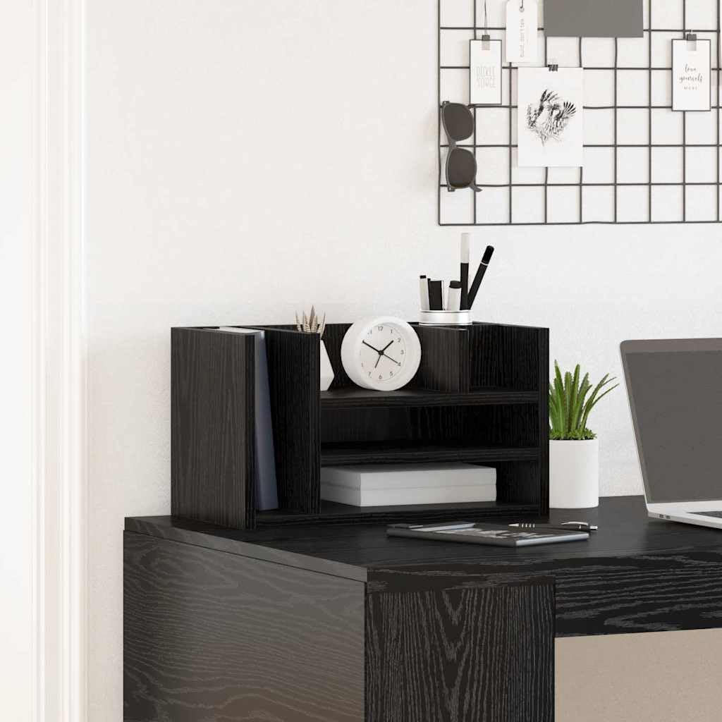 Schreibtisch Organizer Altholz aus Holzwerkstoff, 44,5 x 24 x 25 cm, Ablage mit Fächern für Ordnung, Dokumente, Akte, Ordner, Stifte, Brief und Papier im Homeoffice