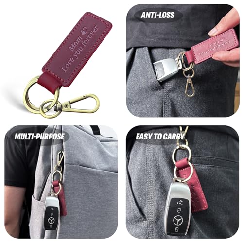 Image of Dad Keychain - Remember I Love You Dad, Leather Keychain for Father from Daughter or Son