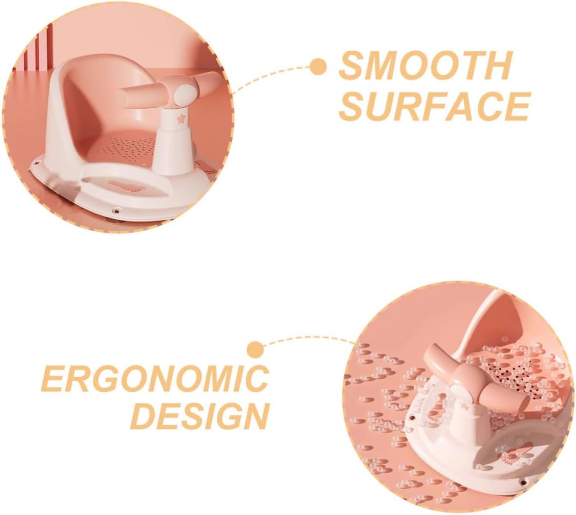 Seat for Tub Ergonomic Design Lightweight Portable Adorable Footprint Style for Boy Girl Crafted from Durable TPE Materials Fun Bath Experience
