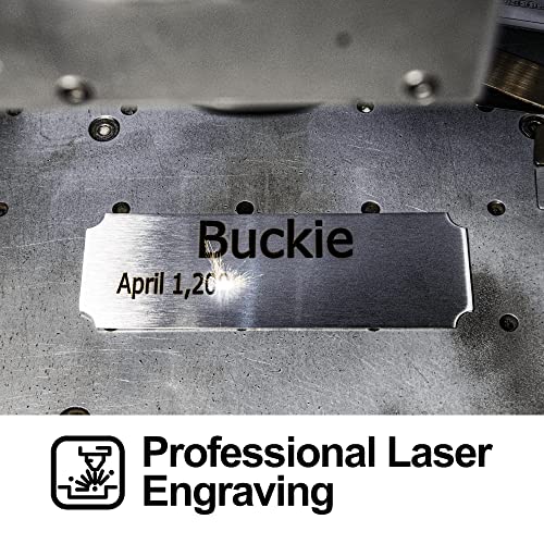 Image of Personalized Name Plates, Silver Engraved Plaque, Stainless Steel Trophy Plates Engraved, Custom Name Plate with Adhesive Backing or Screws, 6 inch W x 2 inch H