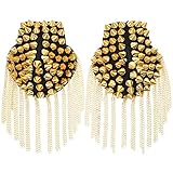 BESTOYARD Fringe Shoulder Pieces Rivet Tassel Chain Epaulet Shoulder Boards Badge Halloween Costume Uniform Accessories New Years Eve Party Supplies New Year Party Favors