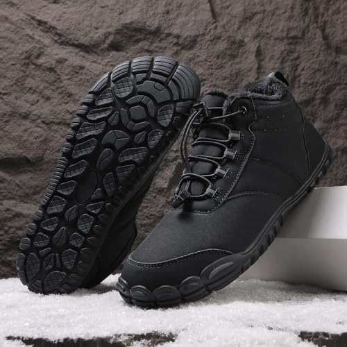 Snow Boots for Women Hike Waterproof Winter Barefoot Shoes Mens Womens Snow Boots Warm Fur Lined Wide Toe Box Ankle Booties Anti-Slip Outdoor Walking Running Casual Sneakers4