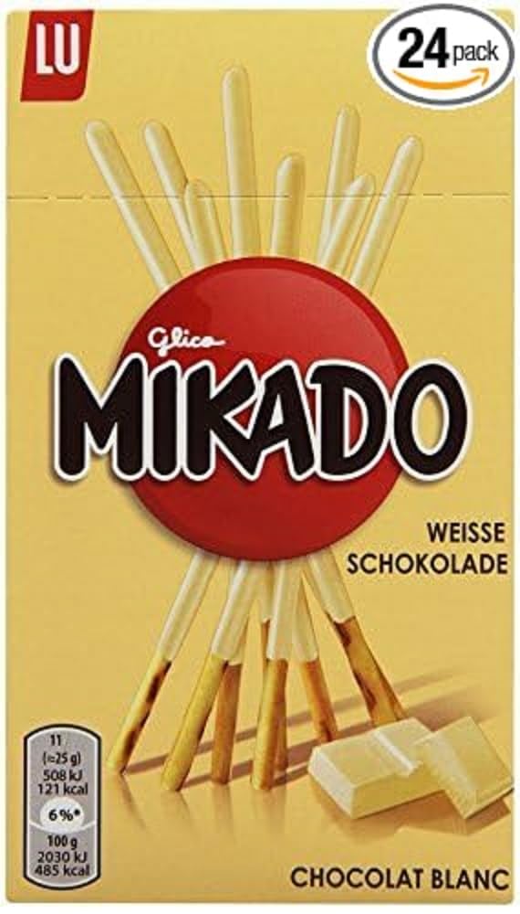Mikado Chocolat blanc - Biscuits recouverts de chocolat clair - 24 x 75g