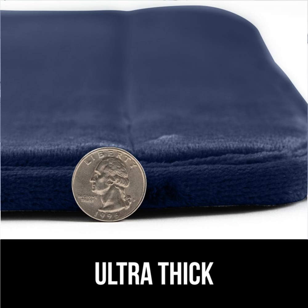 Gorilla Grip Memory Foam Bath Rug, Thick Soft Striped Bathroom Mat, Absorbent Decorative Mats, Machine Washable, Durable Backing, Luxurious Comfortable Rugs for Shower and Tub Floor, 24x17, Navy Blue : Home & Kitchen