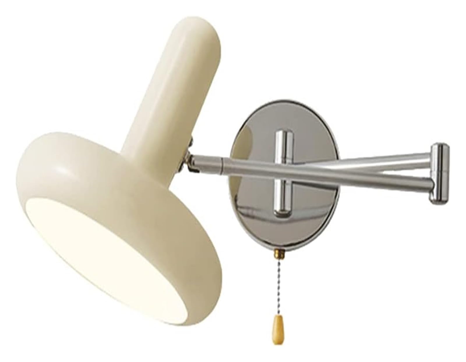 HYJAUSXB Wall Lamps Sconces Telescopic Swing Arm Lamp, Chrome Metal Sconce with Pull, Adjustable Bedside Light E27 Lighting Fixture,