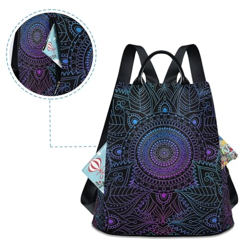 Image of ALAZA Boho Mandala Ethnic Bohemian Backpack Purse for Women Anti Theft Fashion Back Pack Shoulder Bag