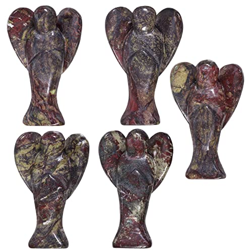 KYEYGWO 7.5 cm Dragon Bloodstone Gemstone Angel Figurine - Image 3