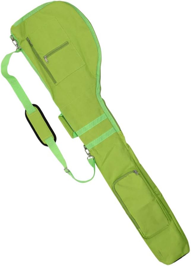 Portable Golf Club Travel Bag Case Sunday Bag Golf Practice Pencil Zipper Pouch with Two Pockets Green