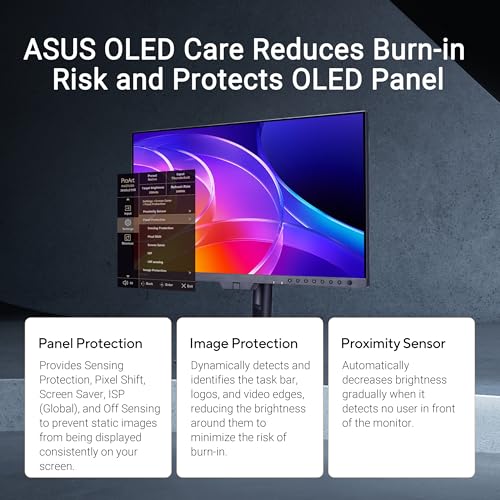 Image of ASUS ProArt PA27USD 27 Inch 4K HDR OLED Professional Monitor for Mac | UHD QD-OLED,Delta E<1, Built-in Colorimeter, Dolby Vision, HLG, 12G-SDI, Thunderbolt 4, True 10-bit, HLG,12G SDI