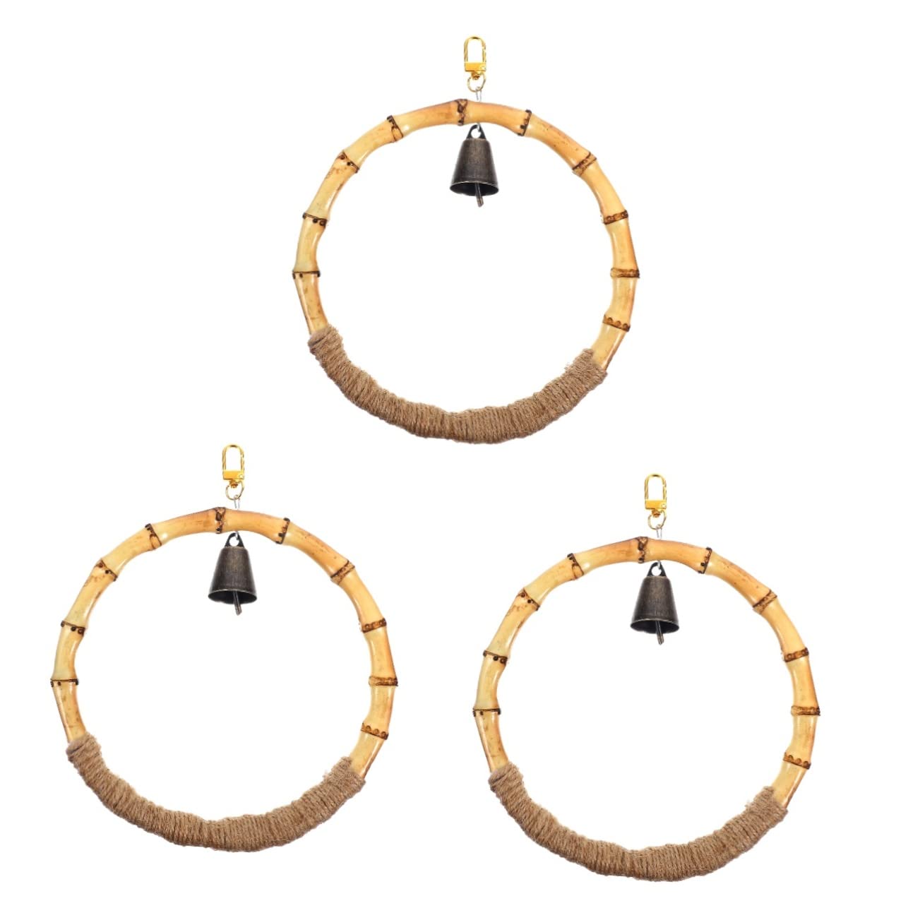 Beaupretty 3piezas Columpio para Pájaros De Natural Juguete Colgante para Periquitos y Loros para Jaulas Estable y Seguro Diversión y Estimulación para Mascotas Pequeñas