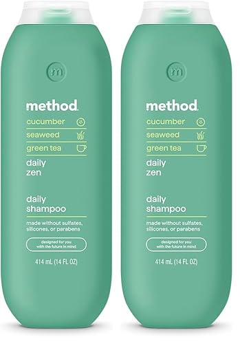 Method Daily Zen Shampoo - Daily Clean for All Hair Types, Softens and Nourishes Hair, Color Safe - Sulfate Free - 14 oz (Pack of 2)