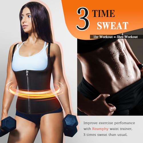 Reamphy TTIN Waist Trainer For Women,Zipper Body Shaper Cincher Sports Girdle Corset-Small thumb #2