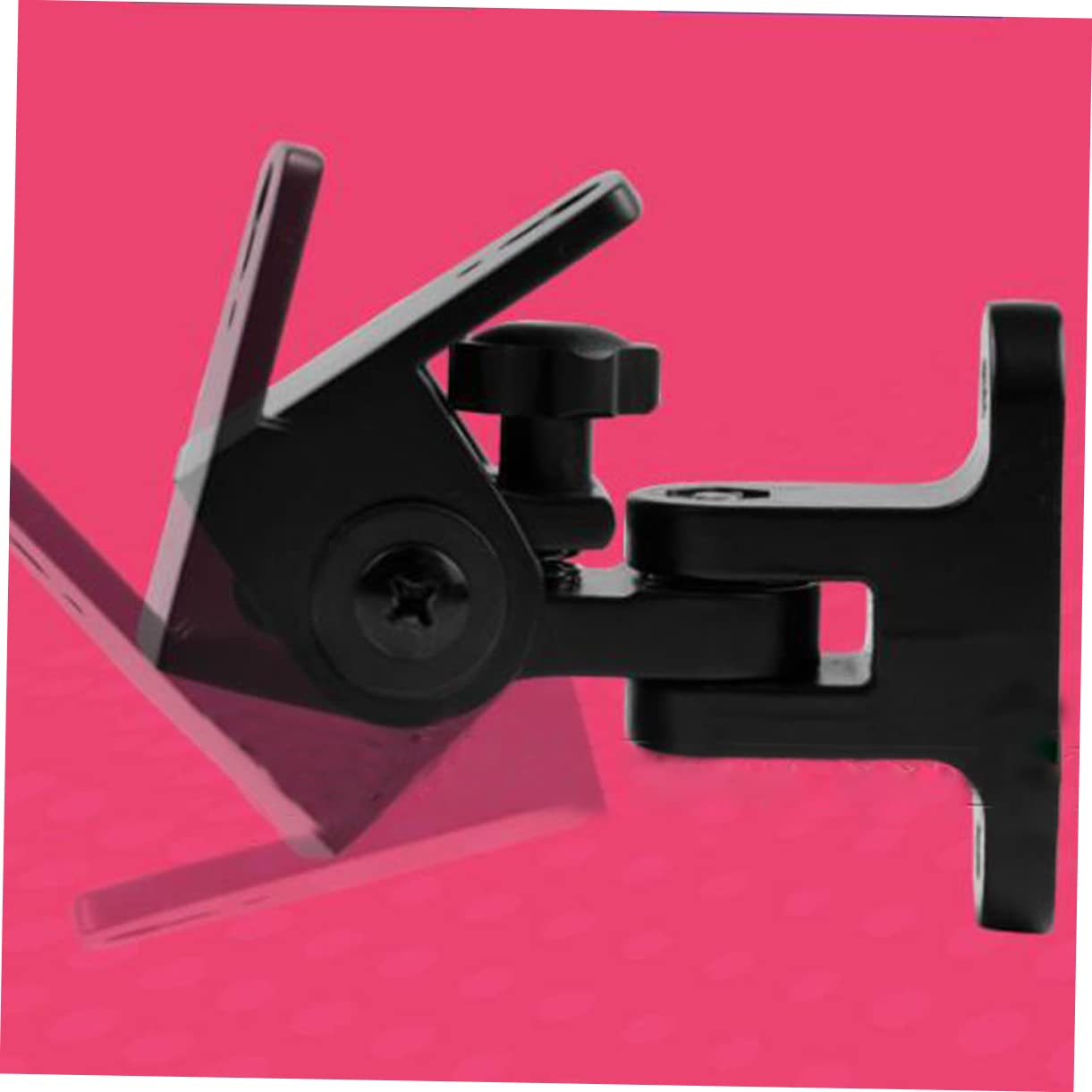 Uonlytech Support Mural pour Haut-Parleur, Support D’Enceinte en Alliage de Zinc Noir, 2 Pièces, Réglage D’Angle, Montage Mural pour Son Surround