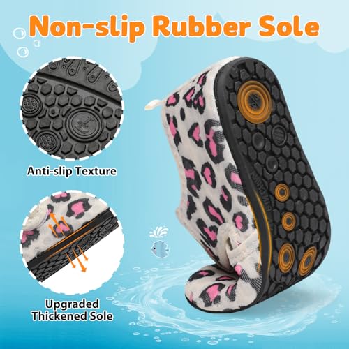 Image of LeIsfIt Kids Water Shoes Girls Boys Quick Dry Aqua Socks Breathable Swim Shoes Non-Slip Barefoot Socks for Beach Surf