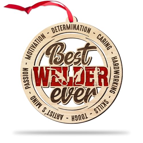 MUCHNEE Welder Christmas Ornament with Helmet & Gloves