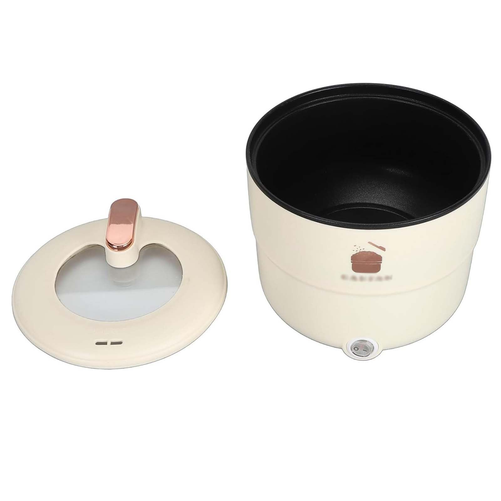 Cuociriso Multifunzione con Rivestimento Antiaderente, Vaporiera, Misurino E Spatola per La Cottura di Riso, Porridge E Zuppe. Brown with Steamer