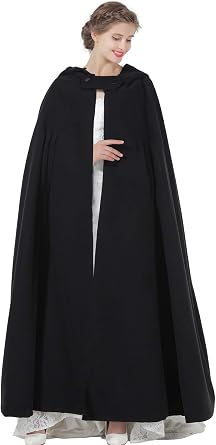 BEAUTELICATE Hooded Cloak Wedding Cape for Women Bridal Winter Robe Wool Blend Halloween Costume Christmas