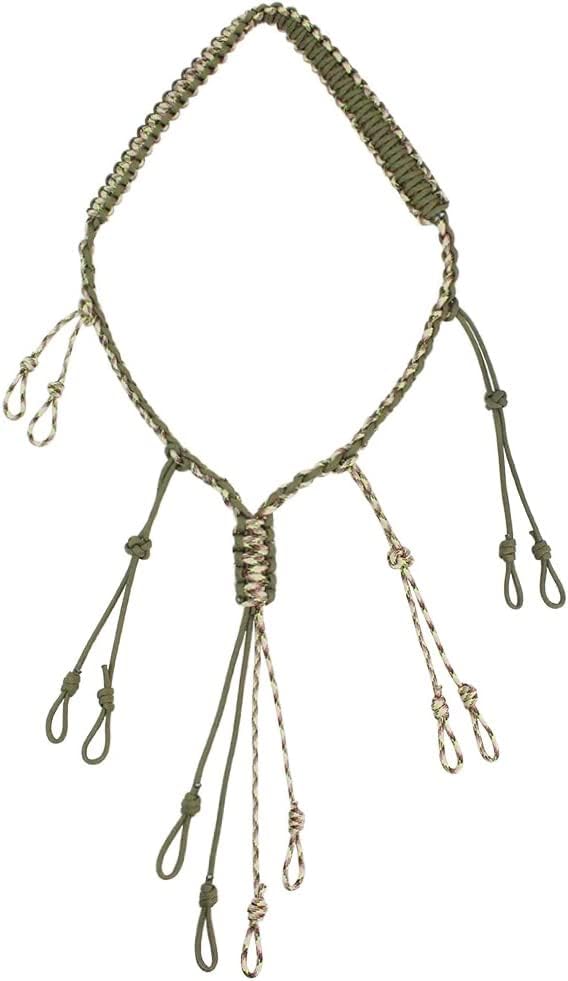 PSKOOK Cordón de llamada de pato paracaídas, 12 bucles ajustables para exteriores, equipo de depredador para aves acuáticas, collar trenzado a mano