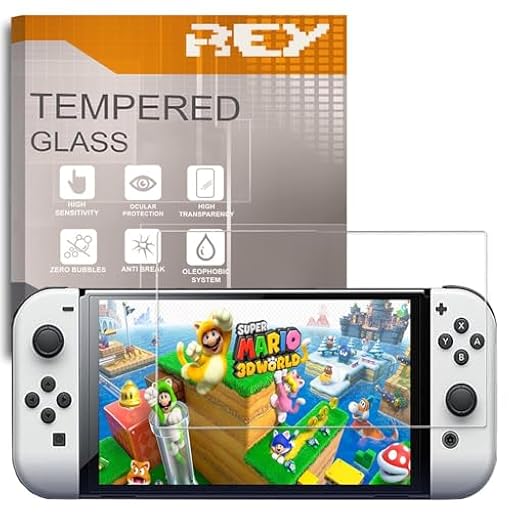 REY 2X Protector de Pantalla para Nintendo Switch OLED, Cristal Vidrio Templado Premium | Ya disponible en tu tienda friki favorita! En mundofriki.es!