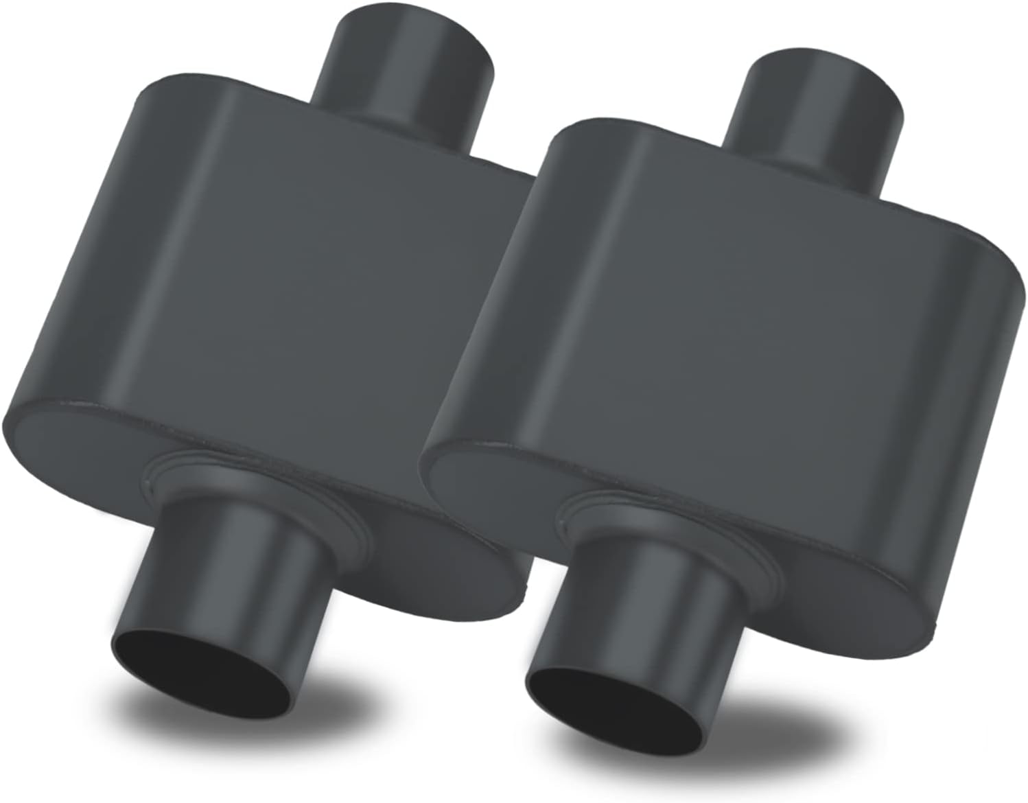 Pair of Single Chamber Performance Race Muffler 3" Center/Center Universal Steel Muffler (3 Inch)