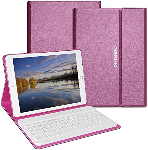 iPad Pro 9.7inch Keyboard Case(A1673), Morecoo Case with Rotatable Shell&Wireless Bluetooth Keyboard (Rose Red