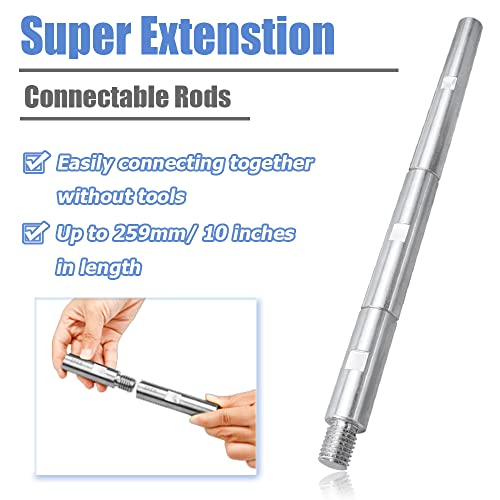 Mesee 3 Pieces Angle Grinder Extension Connecting Rods Set 5/8''-11 Thread Backing Pad Plate Extension Shaft Car Polishing Lengthening Bar Accessory For Rotary Polisher - 3''/ 4''/ 5.5'' Length #TOP4