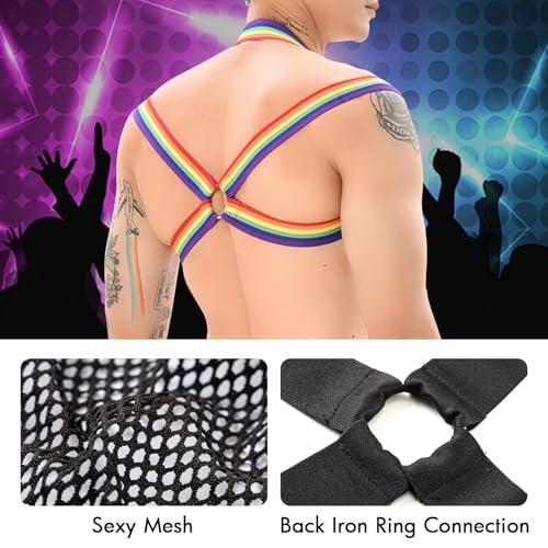 Mens Mesh Crop Tops Sexy Harness See Through Bra Hollow Undershirts4