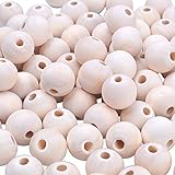 BronaGrand 100pcs 14mm Natural Color Round Ball Wood Spacer Beads Jewelry Findings Charms