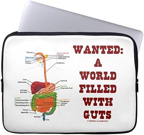 Longdong 15" Wanted A World Filled With Guts Digestive System Computer Case Bag Slim Protective Laptop Sleeve Cover for MacBook Pro / Laptops / Notebook
