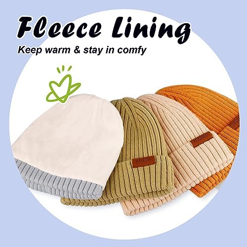 MAGISDU Baby Winter Hat Kids Beanie Merino Wool Boys Girls Double Layer Fleece Lined Knit Toddler Warm Toque for Infant 3 51W7Y2l0fmL. AC