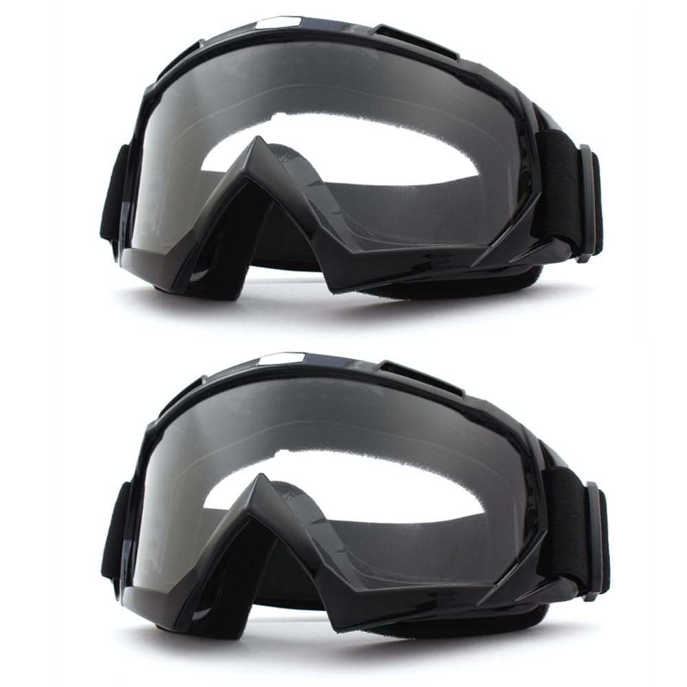 Occhiali da Moto Antivento,Occhiali da Sci Occhiali da equitazione, occhiali moto fuoristrada uomo e donna, esterno antivento neri brillanti