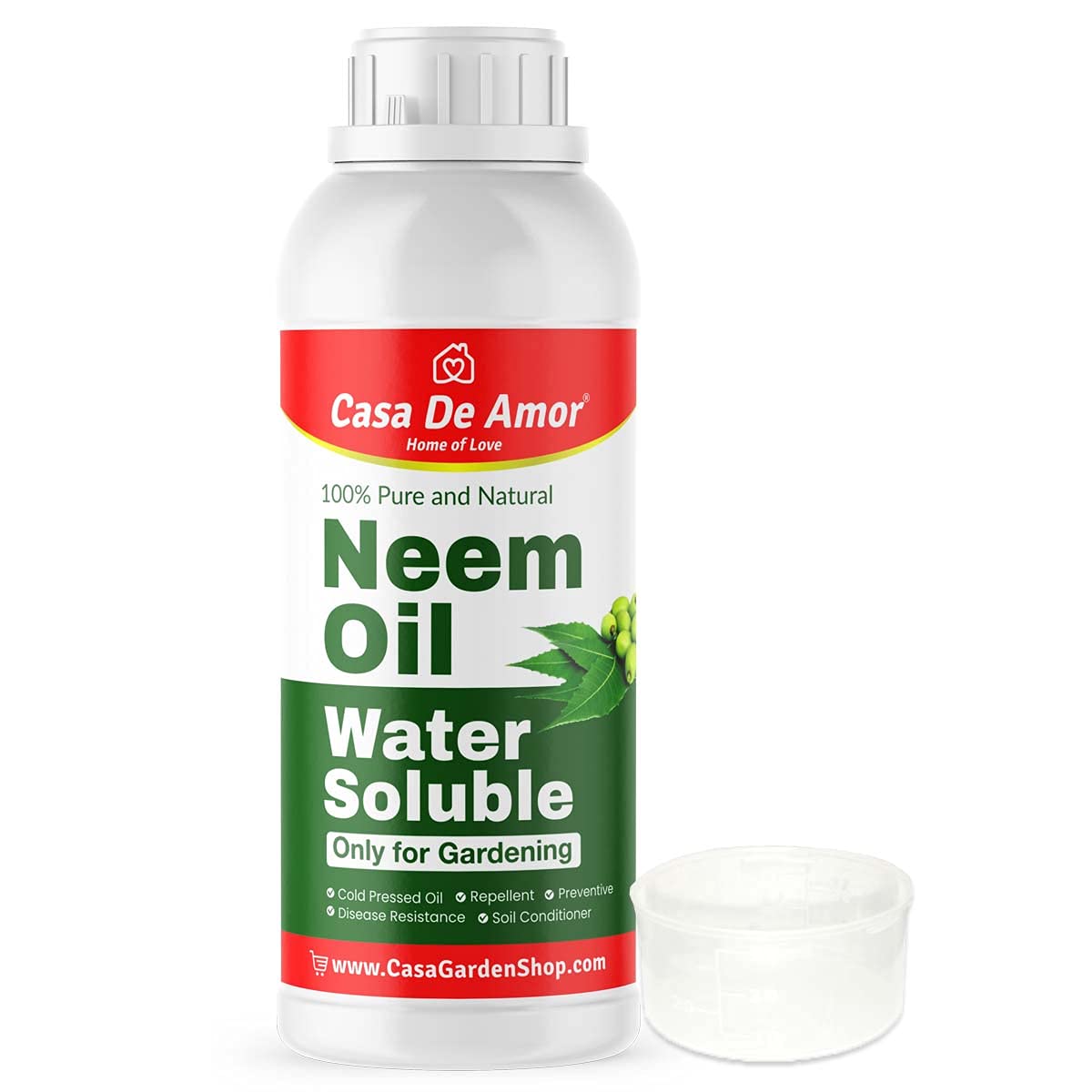Casa De Amor Neem Oil - Water Soluble Organic for Easy Spray on Garden and indoor outdoor plants (500 ML)
