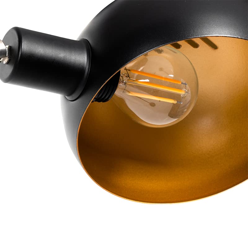 Design Floor Lamp Black With Gold 5-Lights - Sixties Marmo