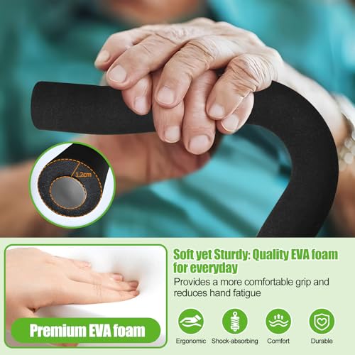 image for Ez2care Adjustable Folding Crutch, Metallic Grey - Universal Size 5'1