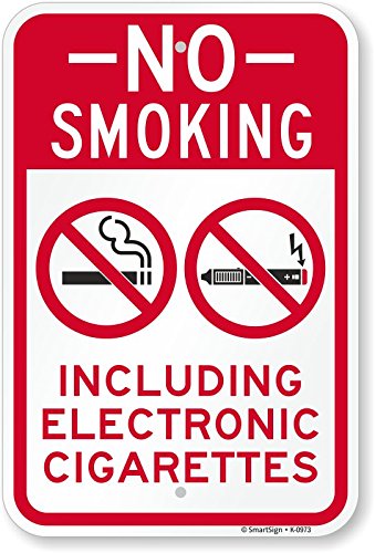 Panneau No Smoking incluant l'e-cigarette en aluminium de haute qualité pour espaces publics