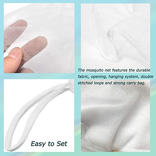 Camp Mosquito Net, Ultra Large Mosquito Net Camping Tent for Camping, Finest Holes Mesh 20, Square Netting Curtain for Bunk Bed, Camping, Bedding, Patio, Easy Installation, Storage Bag 200200180cm - Thumbnail 4