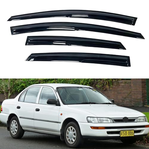 Image of IG Window Visors Fit for 1993-1997 Toyota Corolla Sedan, Out-Channel Rain Guards Vent Wind Deflectors 4PC, Car Accessories for 93-97 Corolla Sedan