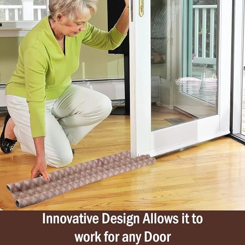 Image of Pivalo Door Bottom Sealing Strip Guard for Home 36 Inches Closers Adjustable Draft Air Stoppers Dust and Insects Repellent (Pack of 1, Light Brown, Max Door Width - 3 cm)