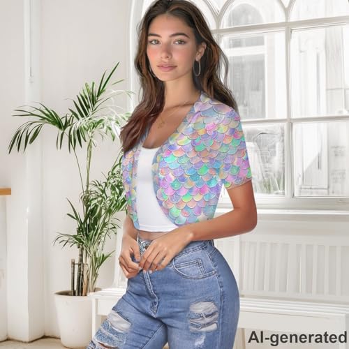 Image of Womens Short Sleeve Bolero Shrug Open Front Knit Cropped Cardigan Shoulder Cover for Dress Cute Casual Knit Cover Up