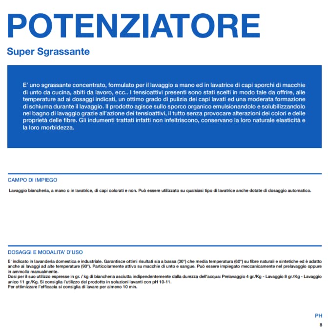 BARIN STORE - Quality Clean Potenziatore Super Sgrassante 1 Kg - Contro lo sporco persistente - Tute, abiti da lavoro e stracci